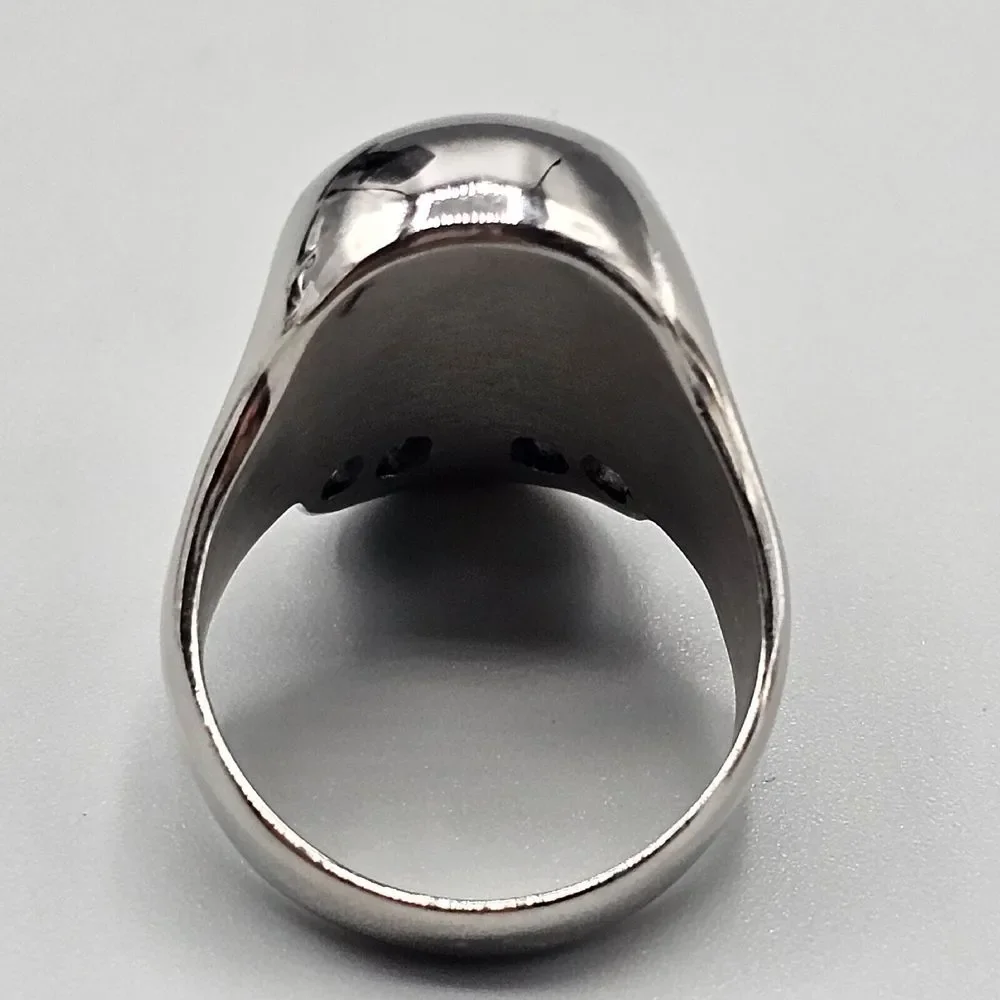 Mens Skull Biker Ring Stainless Steel Gothic Figural Metal Halloween 3D Size 10
